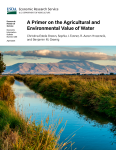 This is the cover image for the The Agricultural and Economic Value of Water report.